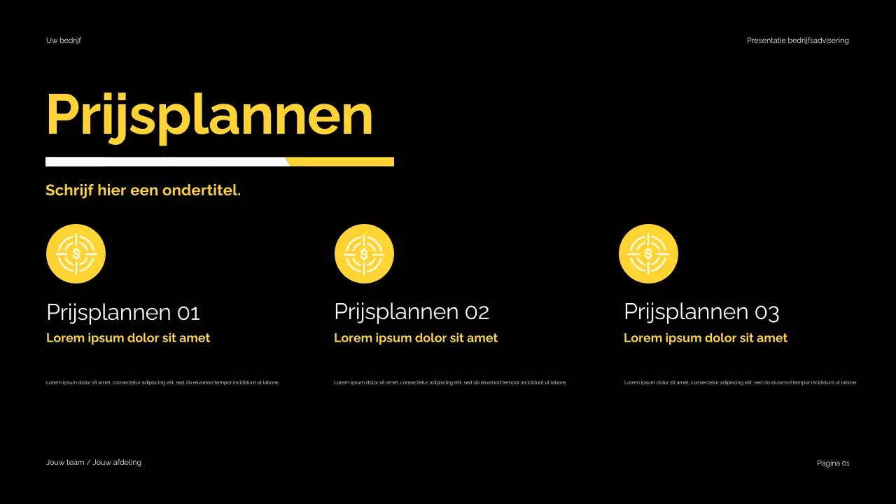 Zwart Geel Modern Zakelijk Advies Presentatie