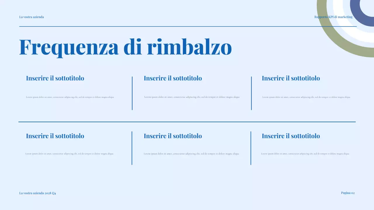 rapporto di marketing blu moderno