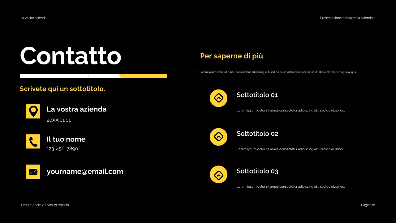 Nero Giallo Moderno Consulenza aziendale Presentazione