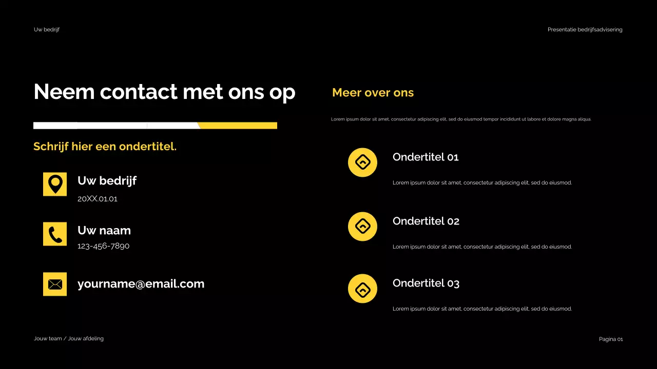 Zwart Geel Modern Zakelijk Advies Presentatie