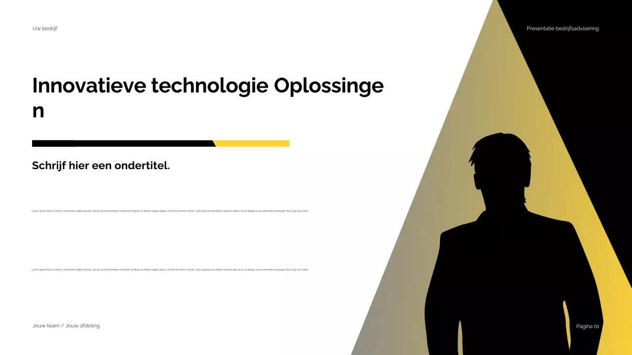 Zwart Geel Modern Zakelijk Advies Presentatie