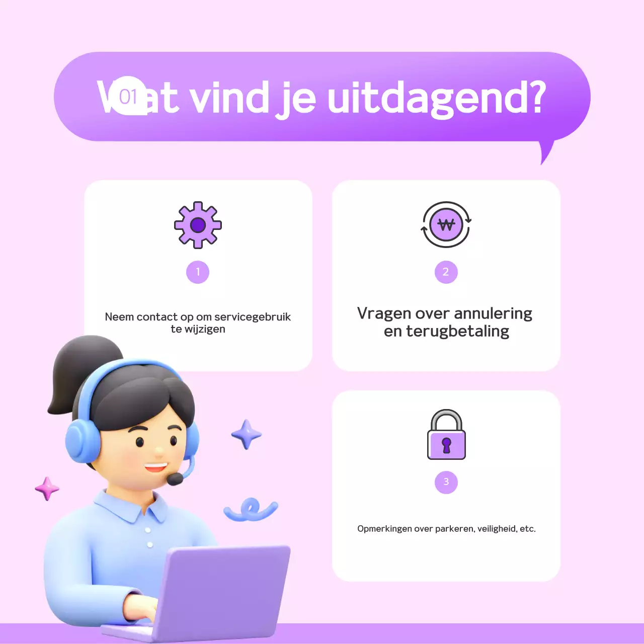 Mauve Eenvoudig Hulpcentrum