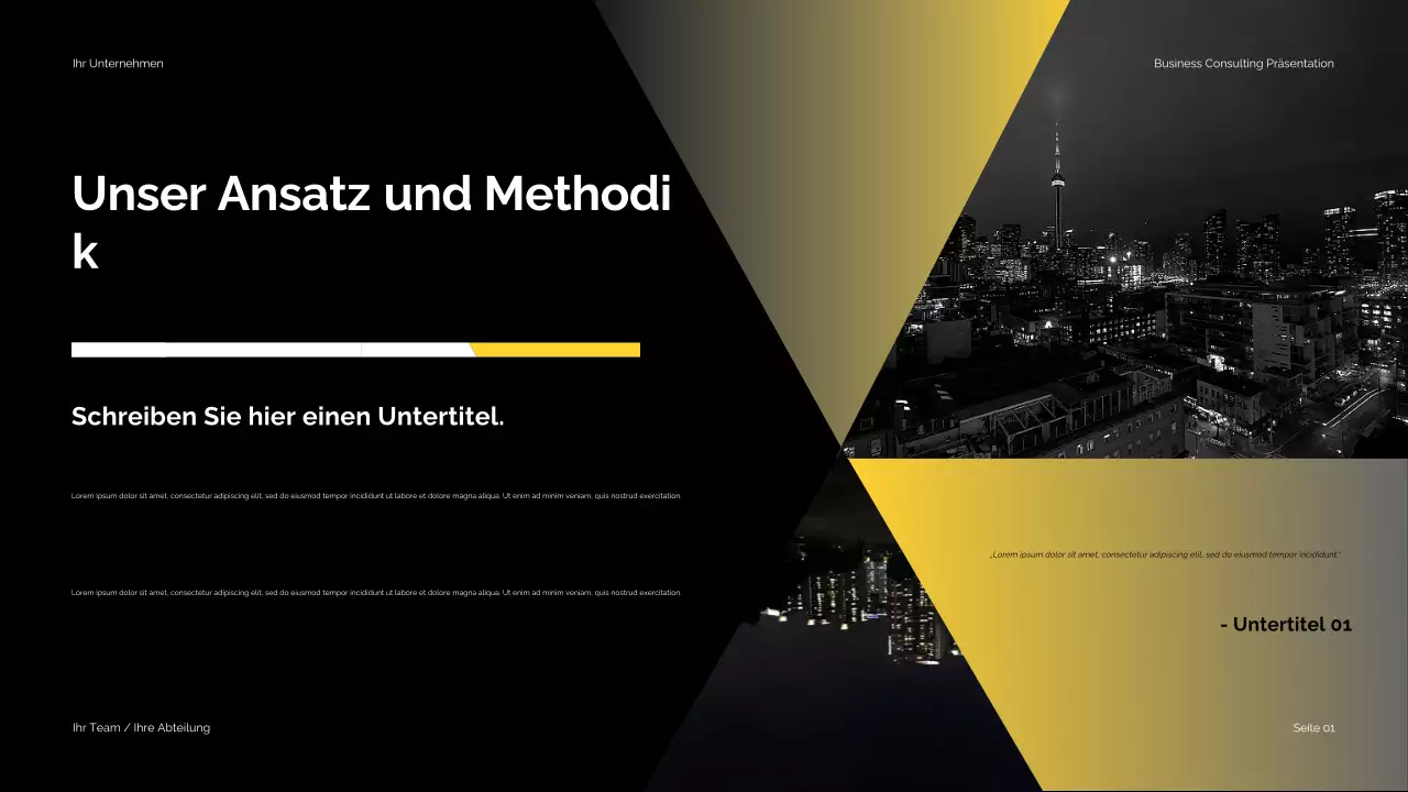 Schwarz-Gelb Moderne Unternehmensberatung Präsentation