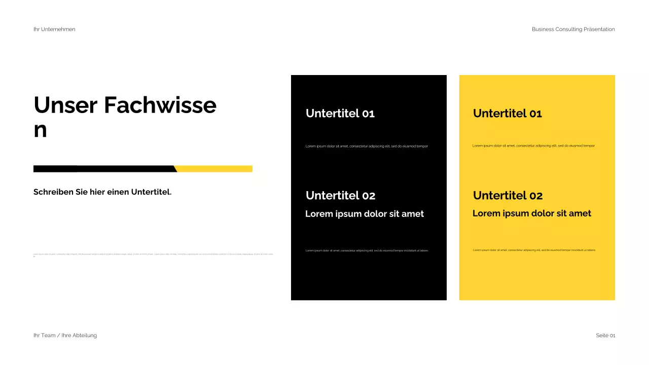 Schwarz-Gelb Moderne Unternehmensberatung Präsentation