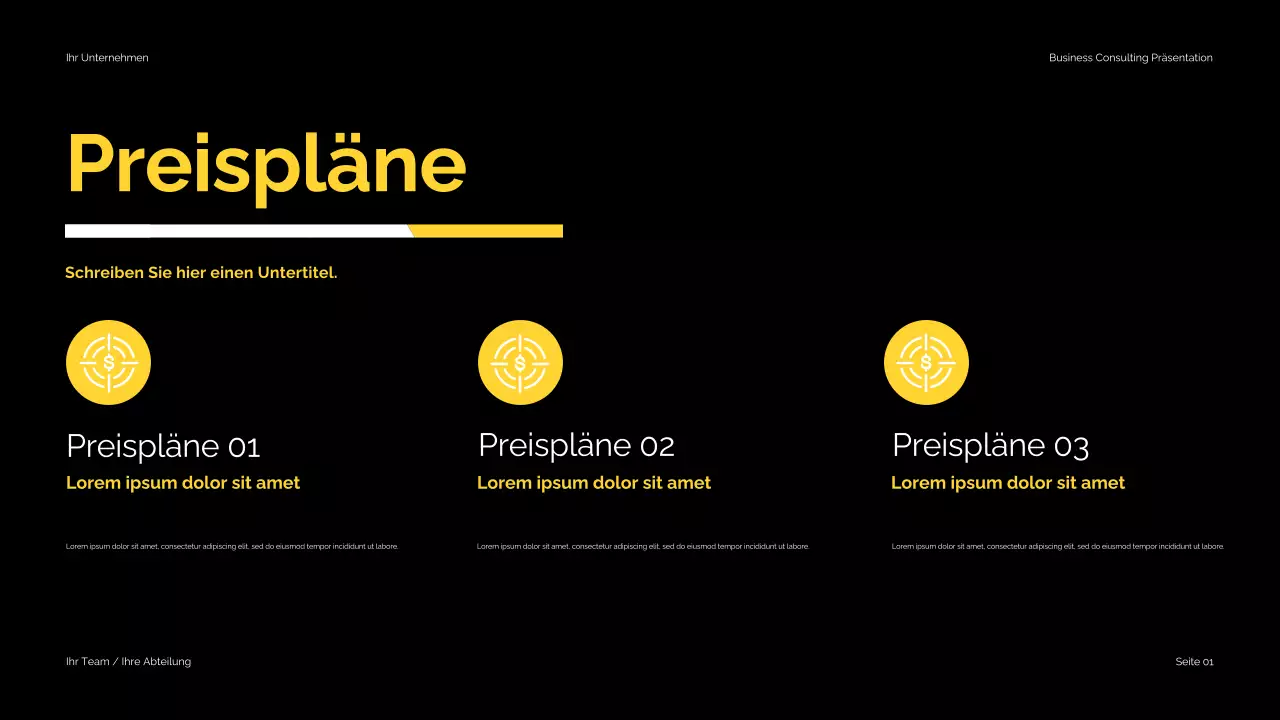 Schwarz-Gelb Moderne Unternehmensberatung Präsentation