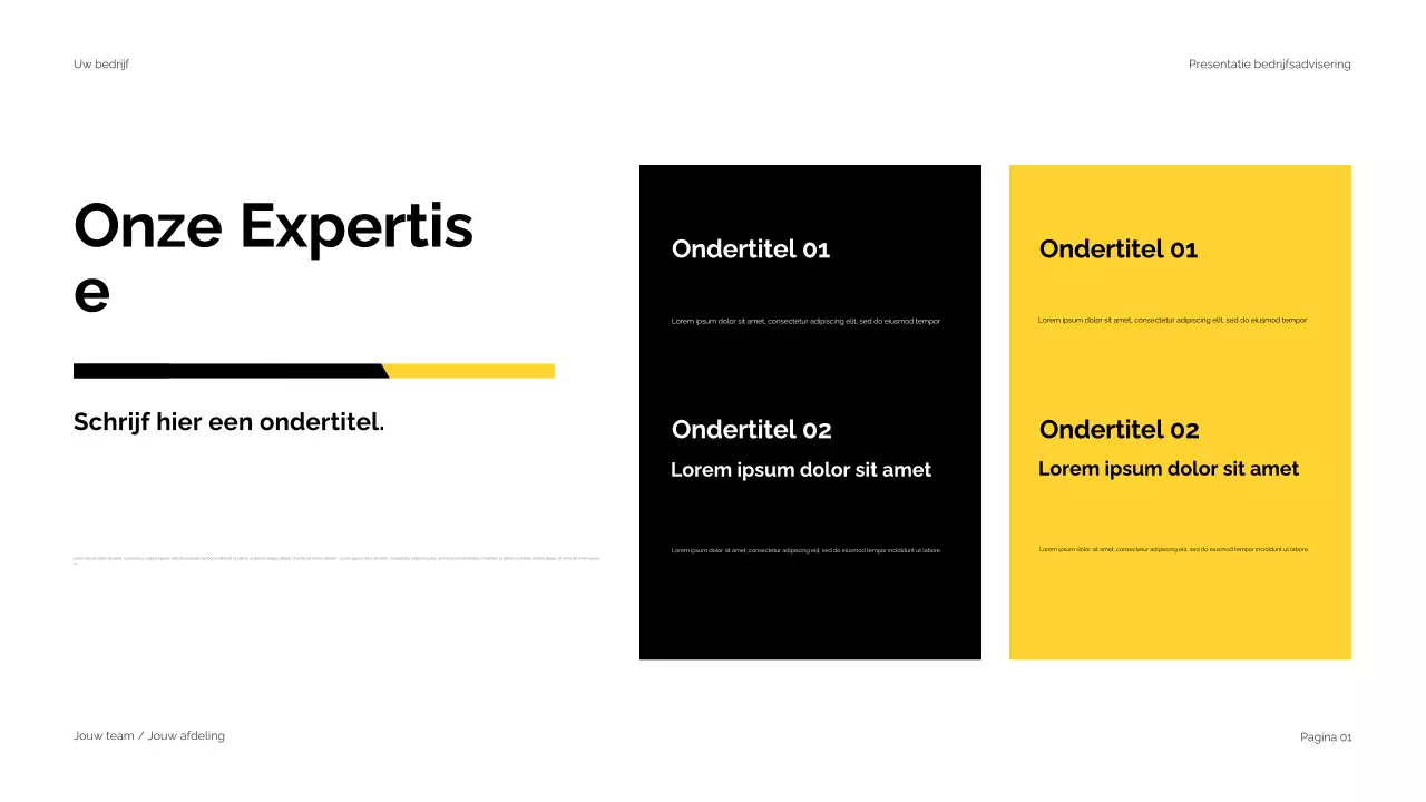 Zwart Geel Modern Zakelijk Advies Presentatie