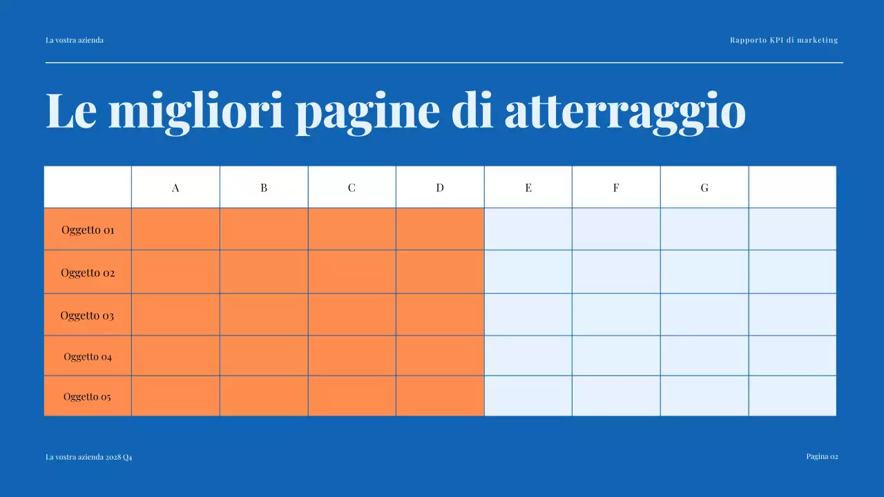 rapporto di marketing blu moderno