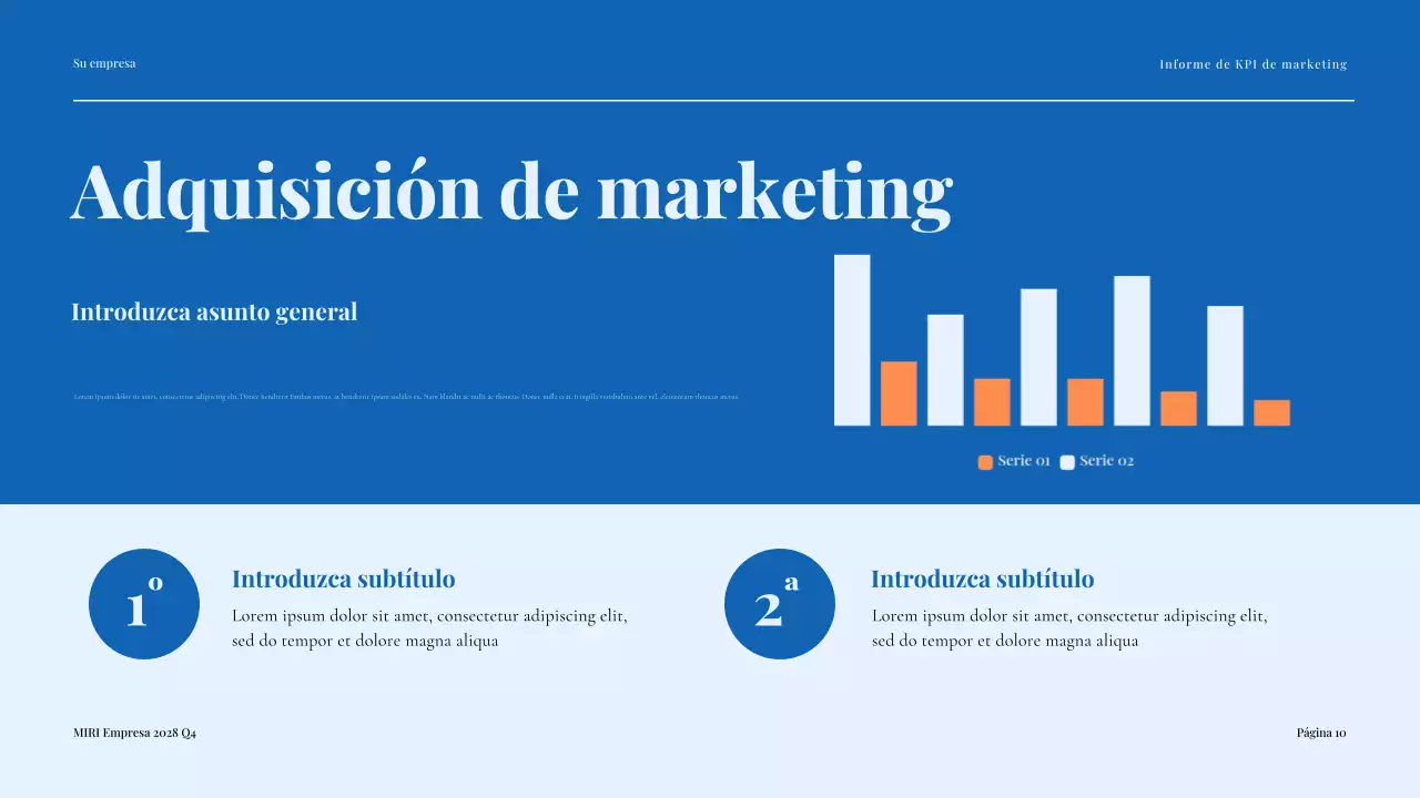 informe de marketing blue modern