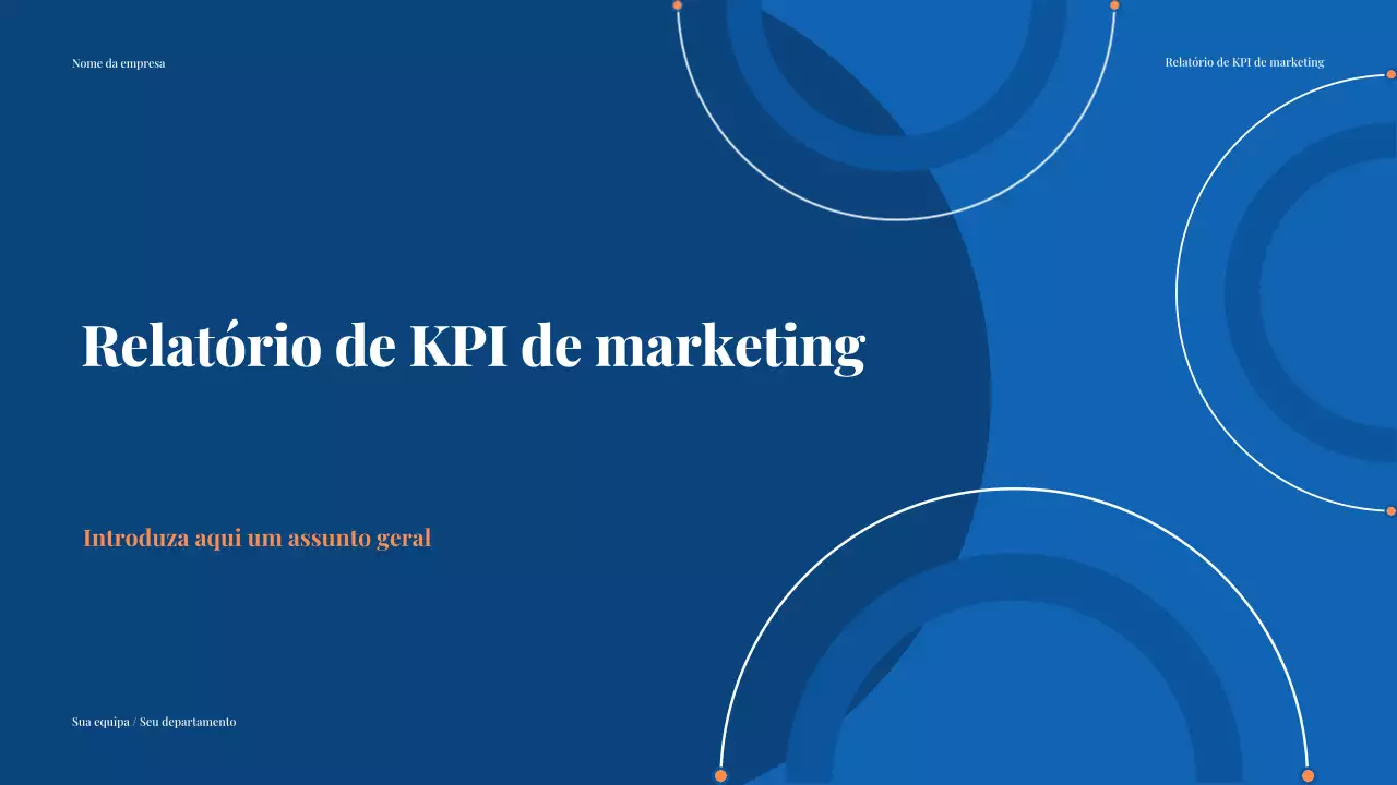 relatório de marketing blue modern