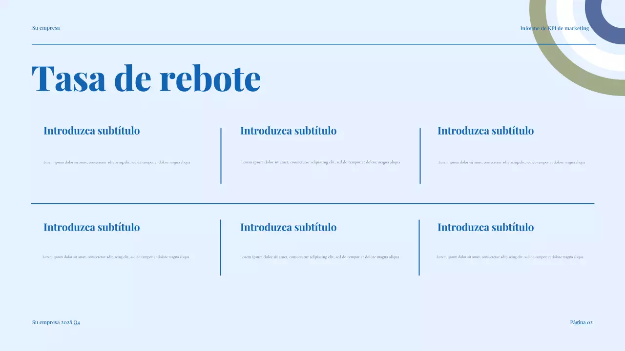 informe de marketing blue modern