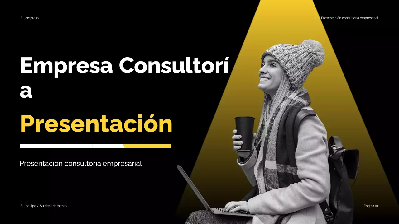 Black Yellow Presentación moderna de consultoría empresarial