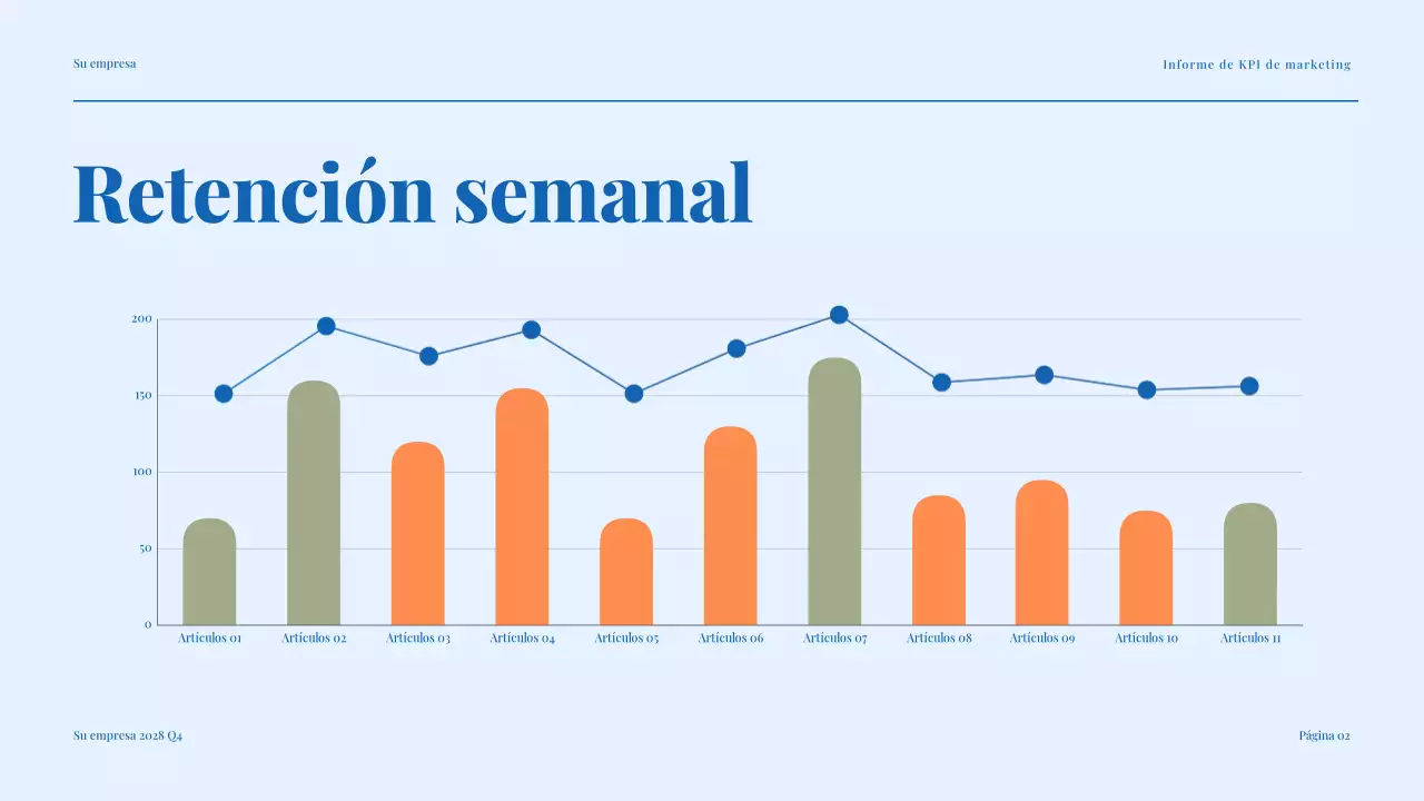 informe de marketing blue modern