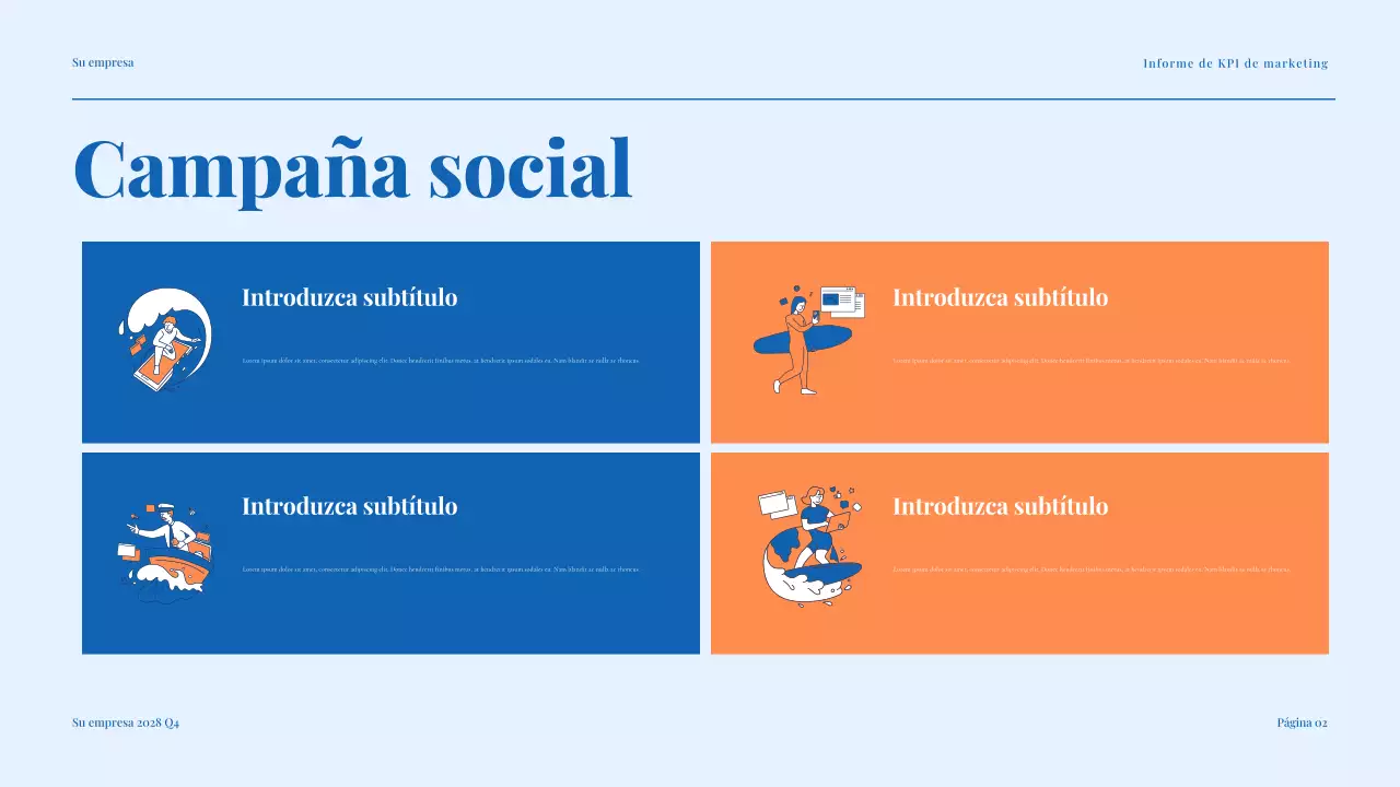 informe de marketing blue modern