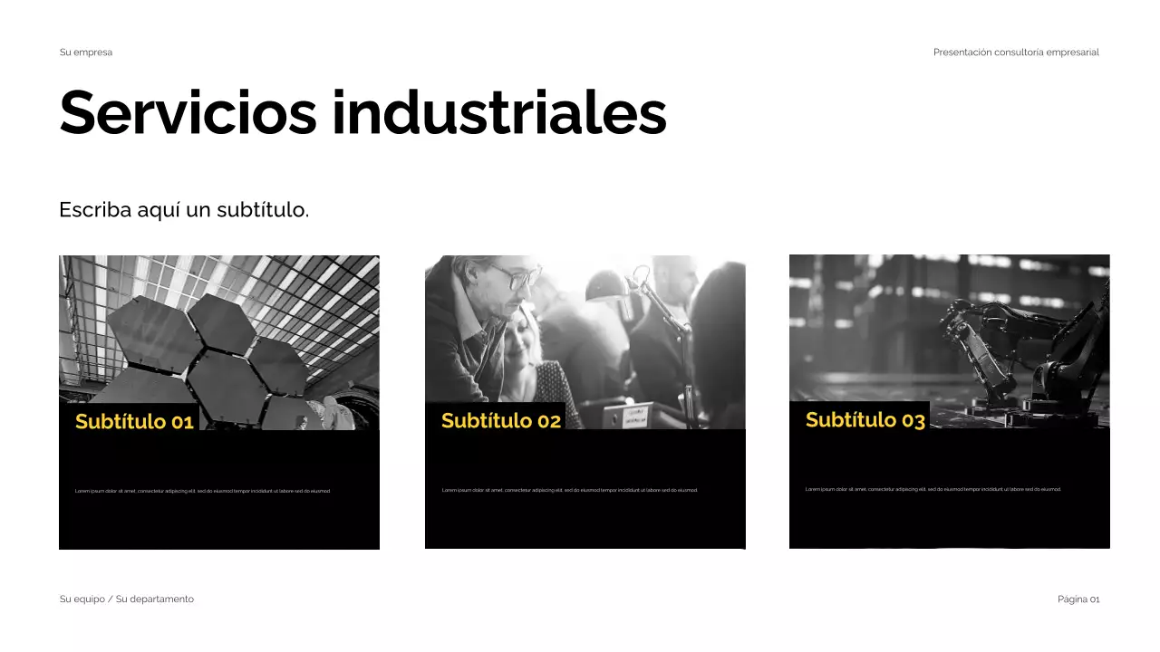 Black Yellow Presentación moderna de consultoría empresarial