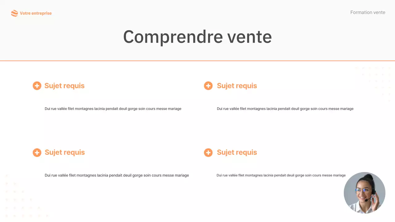 manuel de formation à la vente orange simple