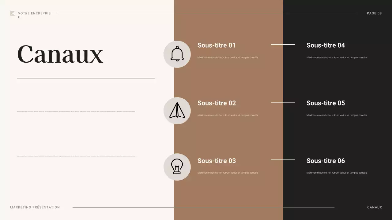 document de plan de marketing professionnel noir