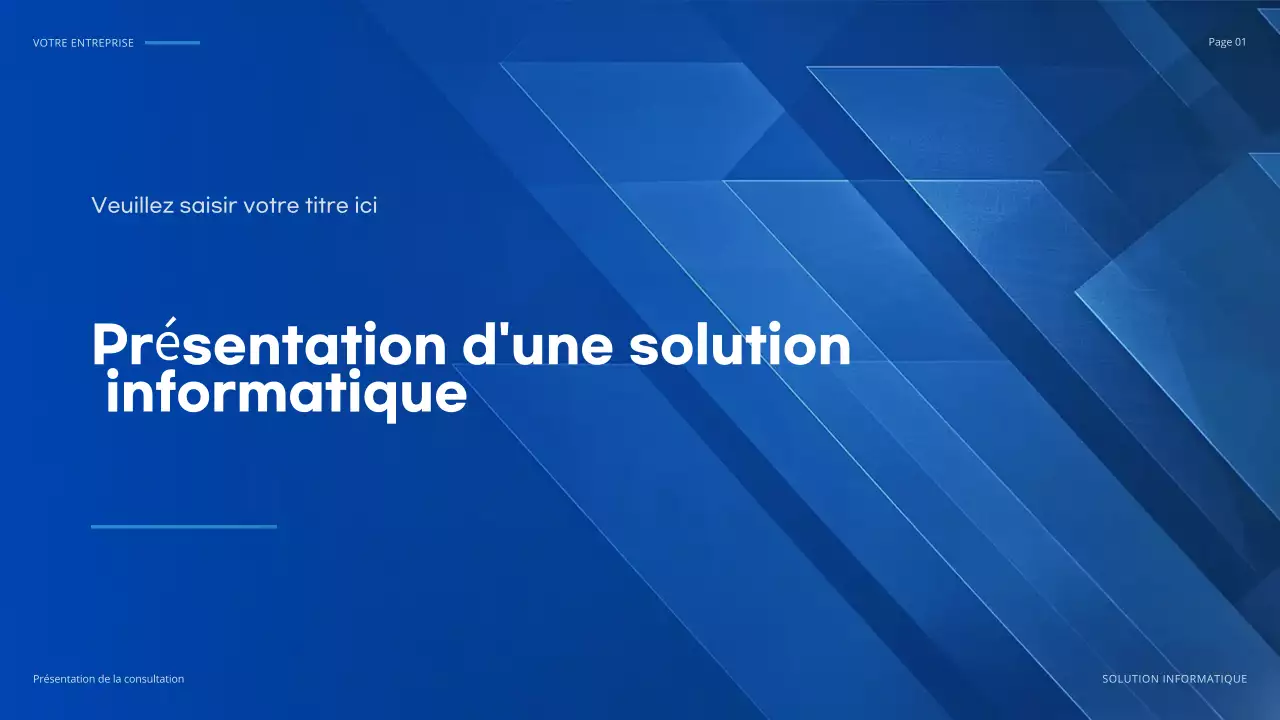 document de présentation IT géométrique bleu