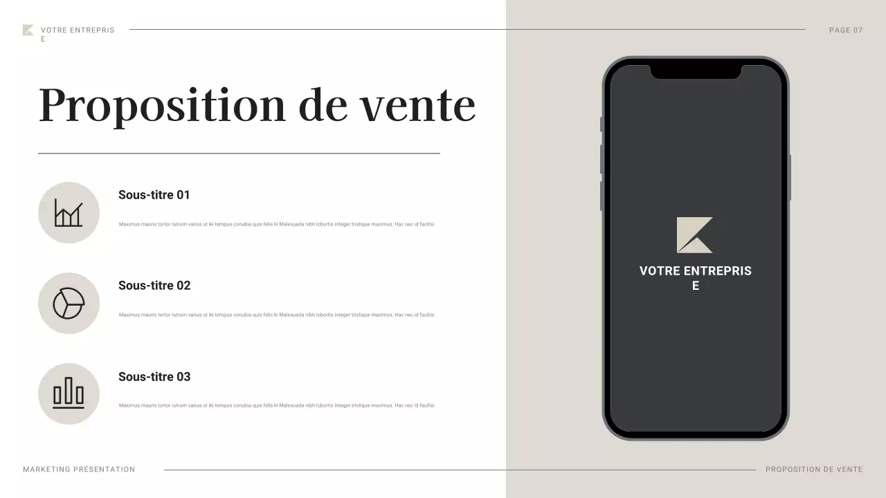 document de plan de marketing professionnel noir