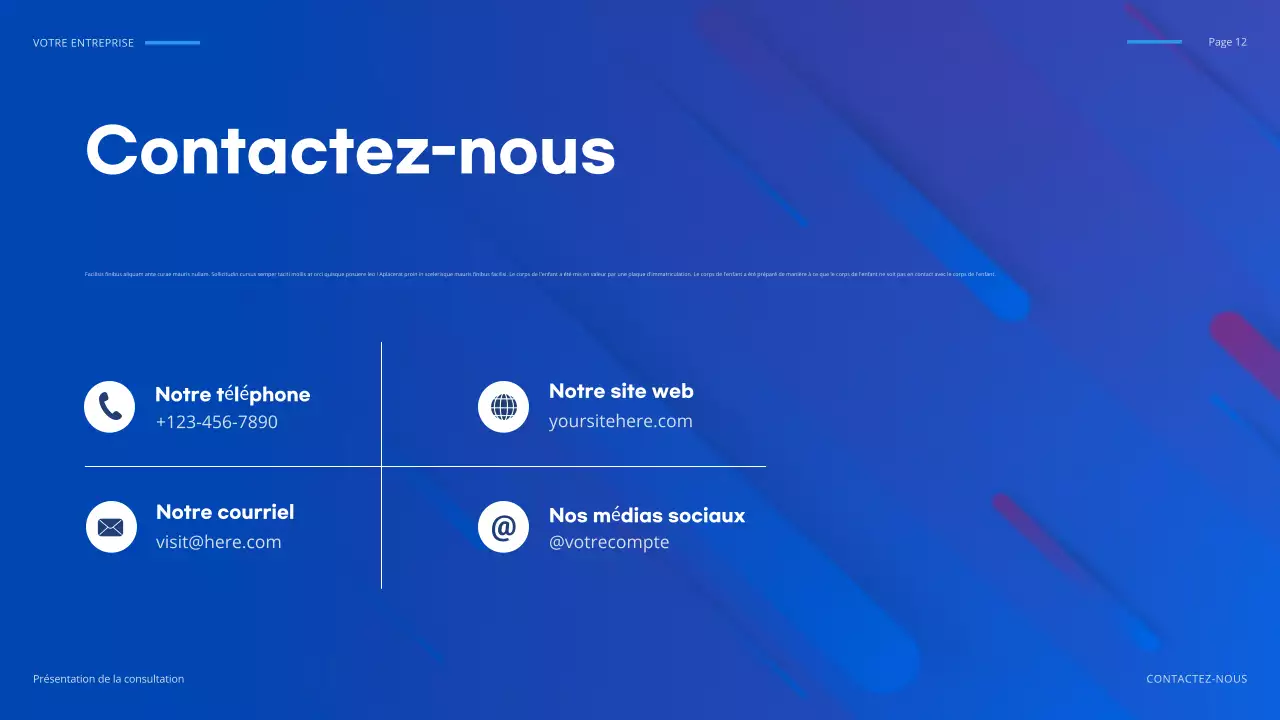 document de présentation IT géométrique bleu