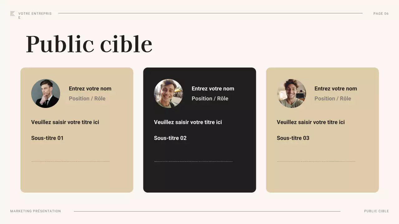 document de plan de marketing professionnel noir
