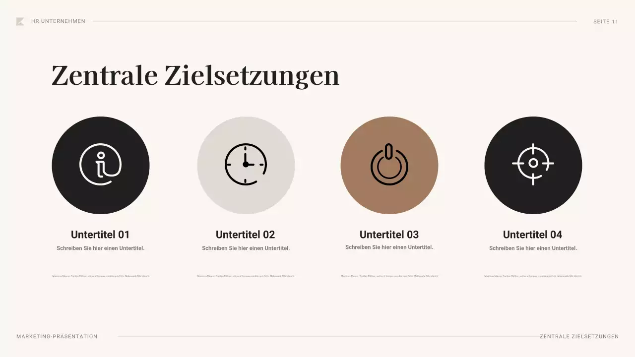 schwarzes professionelles Marketingplan-Dokument