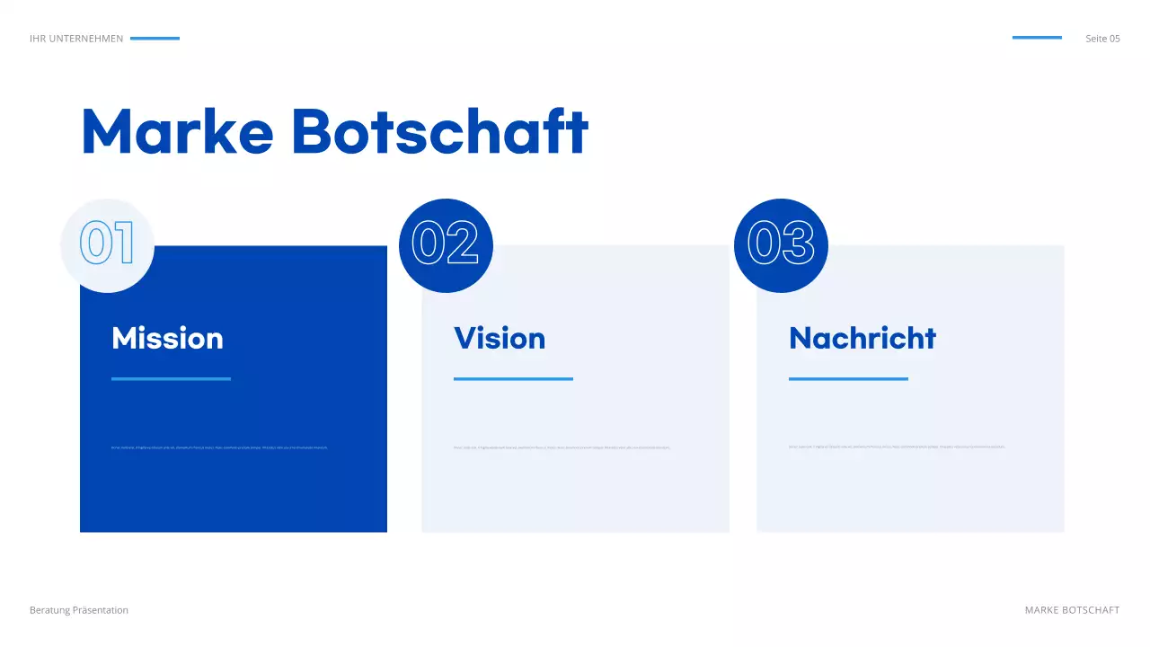 blaues geometrisches IT-Präsentationsdokument