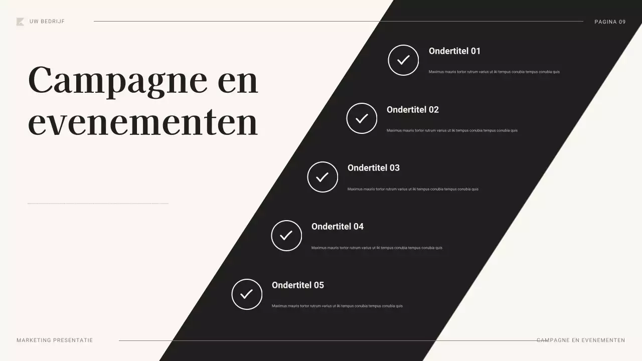 zwart professioneel marketingplan document