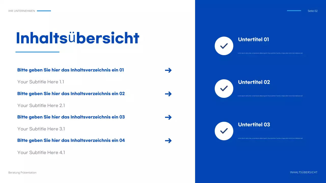 blaues geometrisches IT-Präsentationsdokument