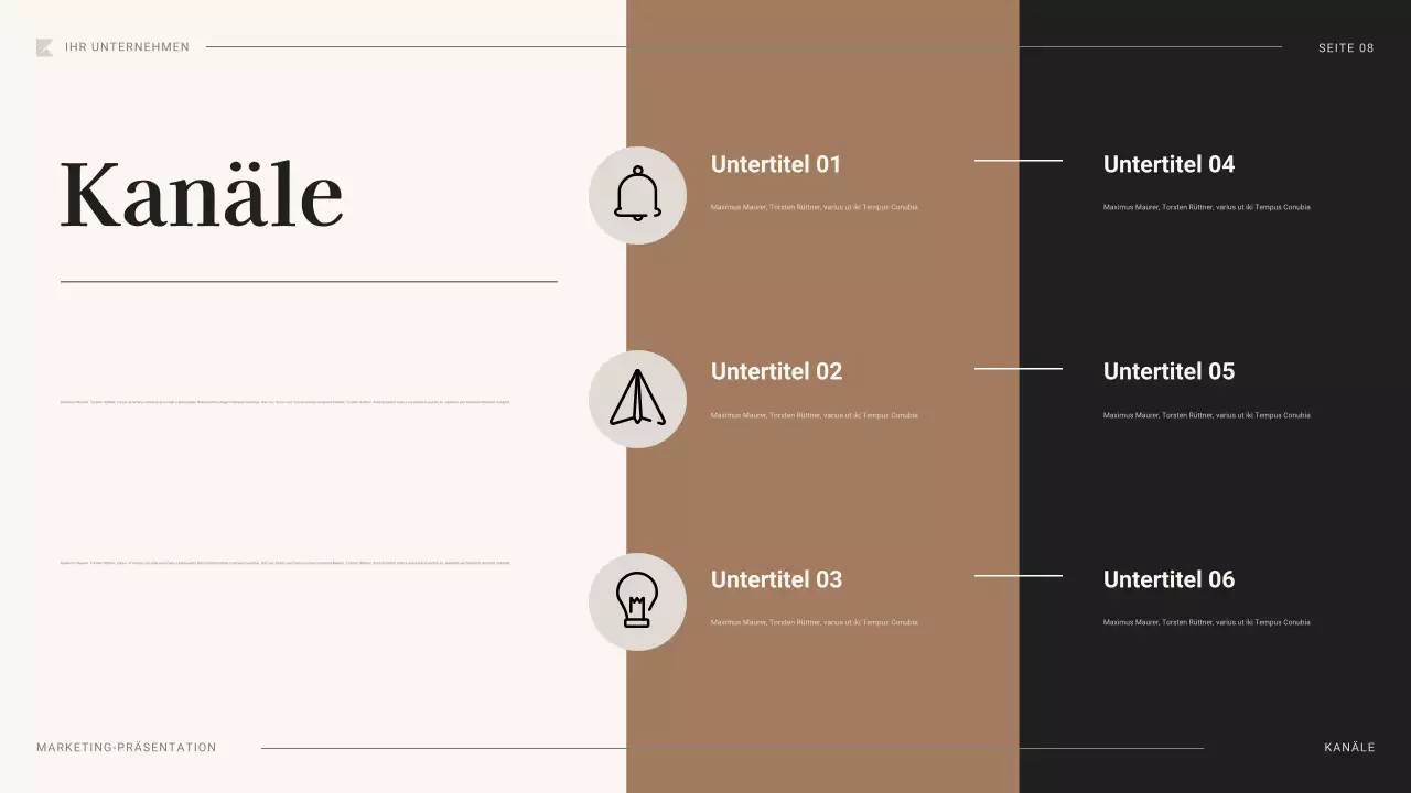 schwarzes professionelles Marketingplan-Dokument