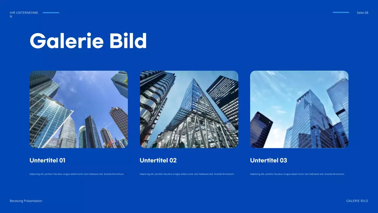 blaues geometrisches IT-Präsentationsdokument