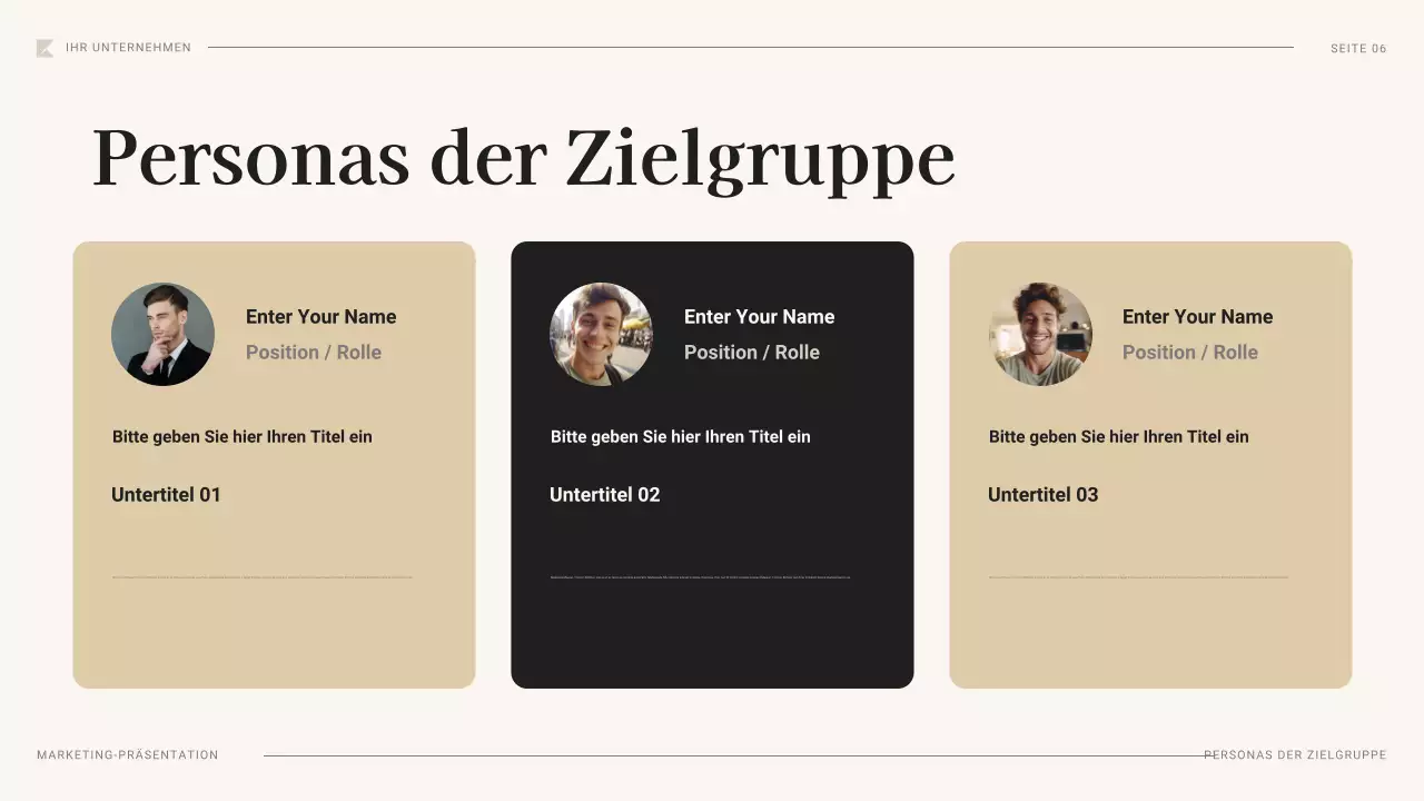 schwarzes professionelles Marketingplan-Dokument