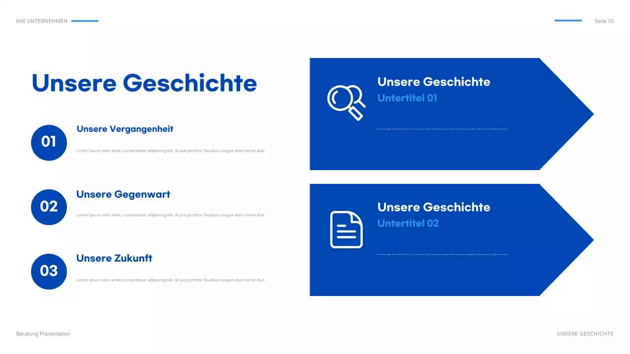 blaues geometrisches IT-Präsentationsdokument