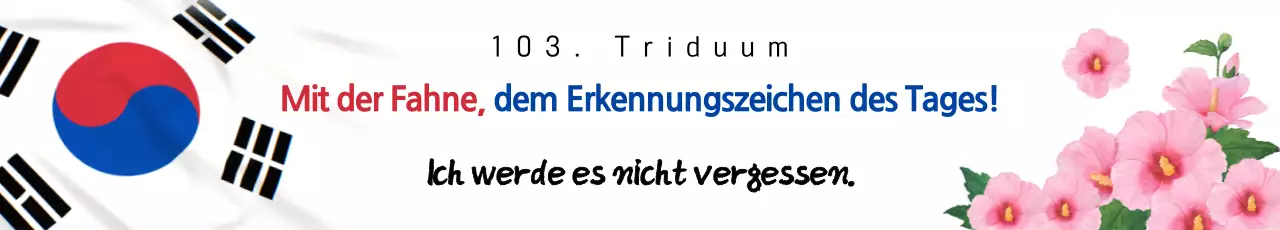 Förderung einer sauberen weiß-blauen Trinity-Veranstaltung