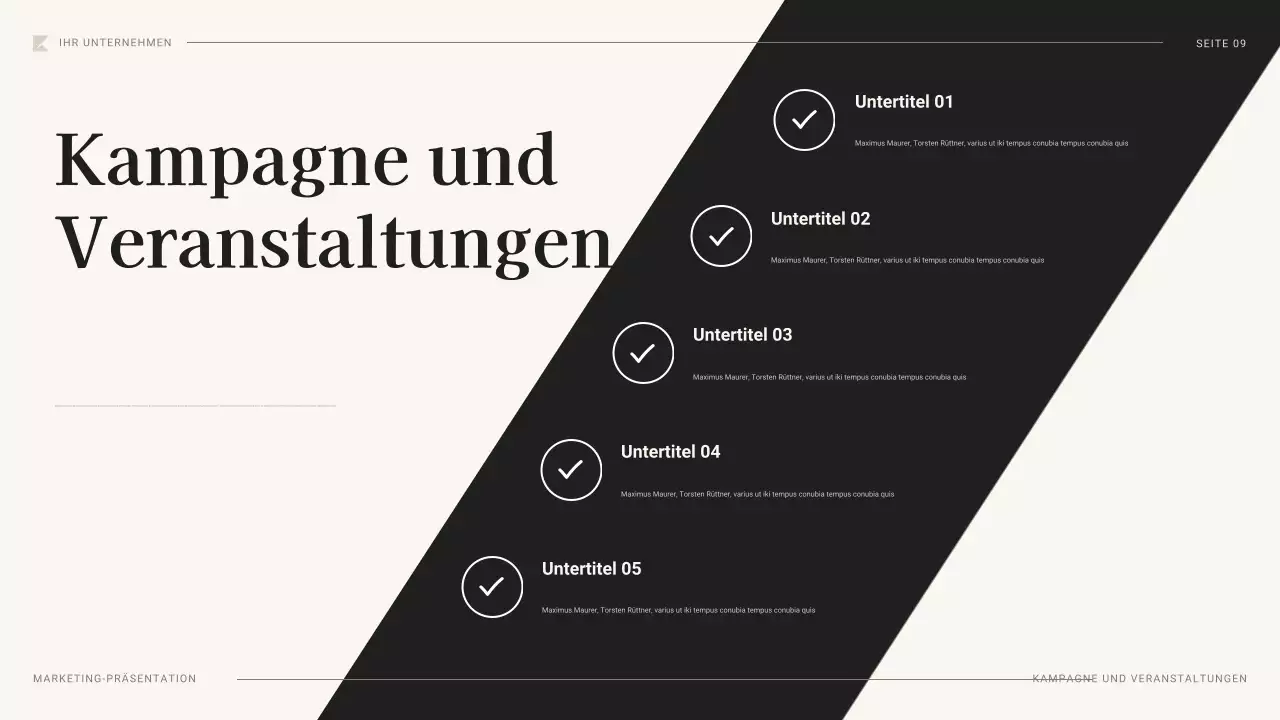 schwarzes professionelles Marketingplan-Dokument