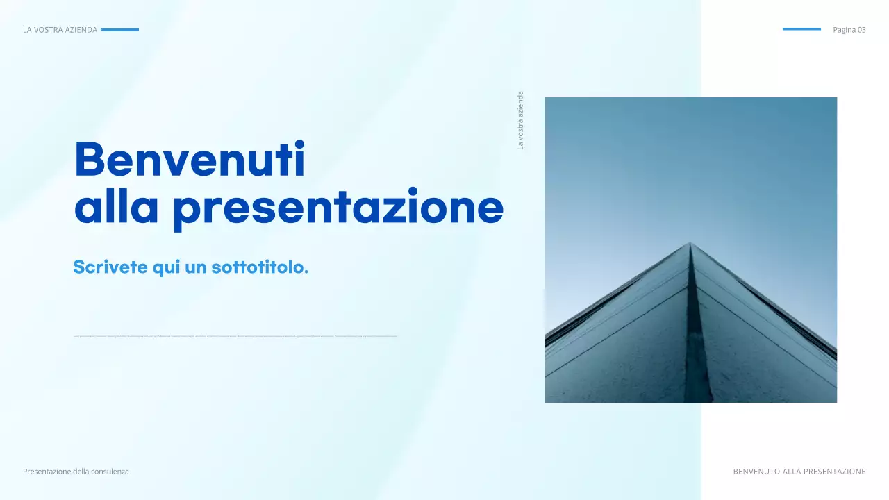 documento di presentazione IT geometrico blu