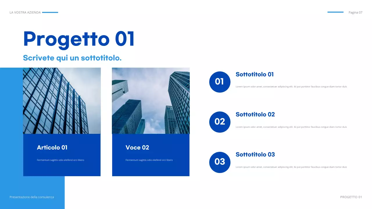 documento di presentazione IT geometrico blu