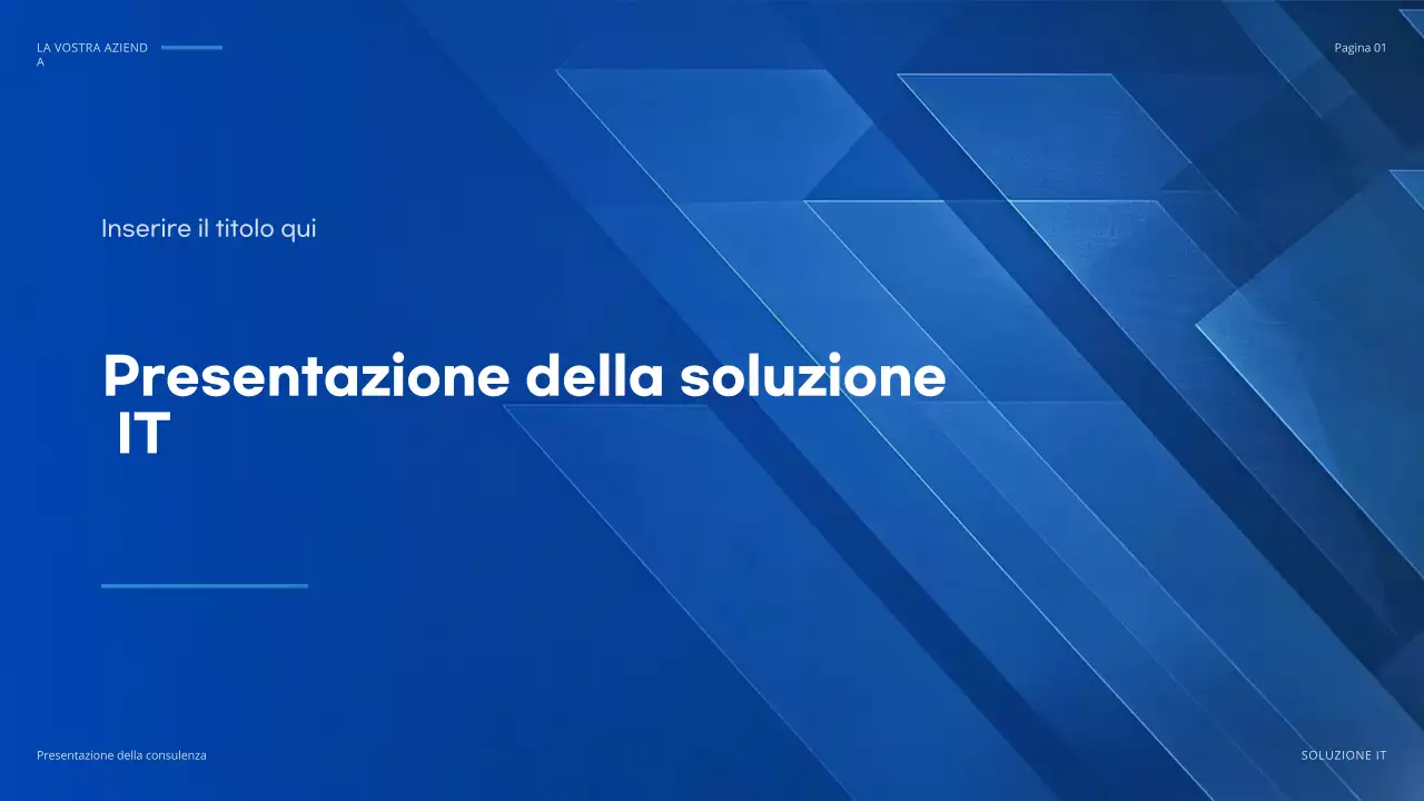 documento di presentazione IT geometrico blu