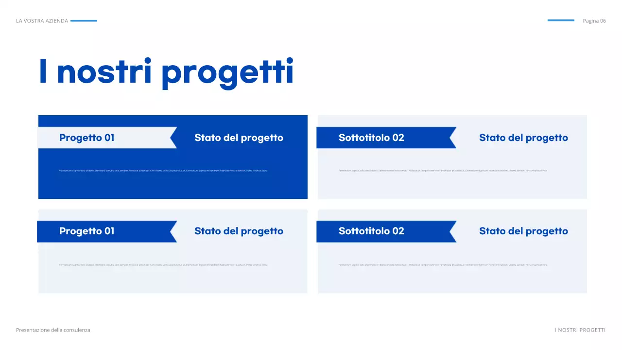 documento di presentazione IT geometrico blu