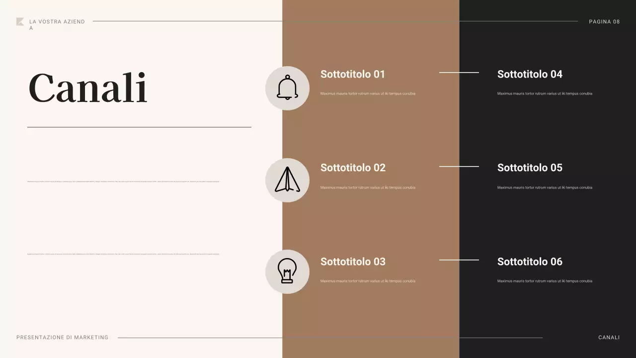 documento di piano di marketing professionale nero