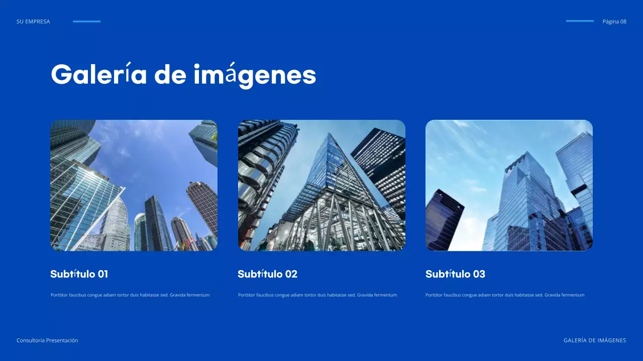 documento geométrico azul de presentación de TI