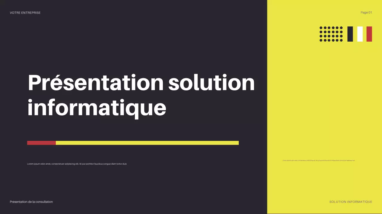 jaune présentation moderne de l'informatique