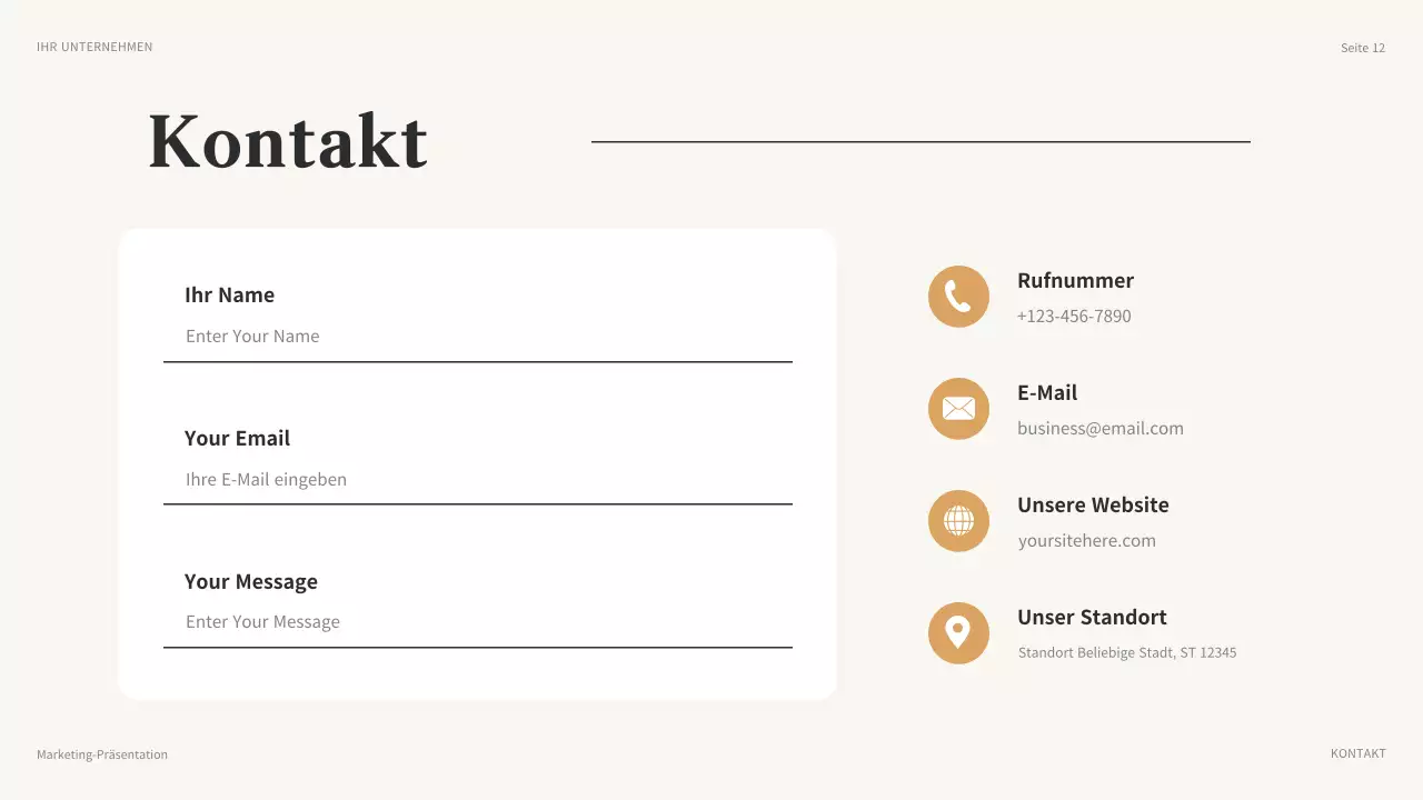 braun modernes Marketing Präsentation