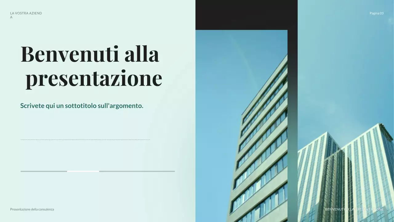 Presentazione IT moderna in verde acqua