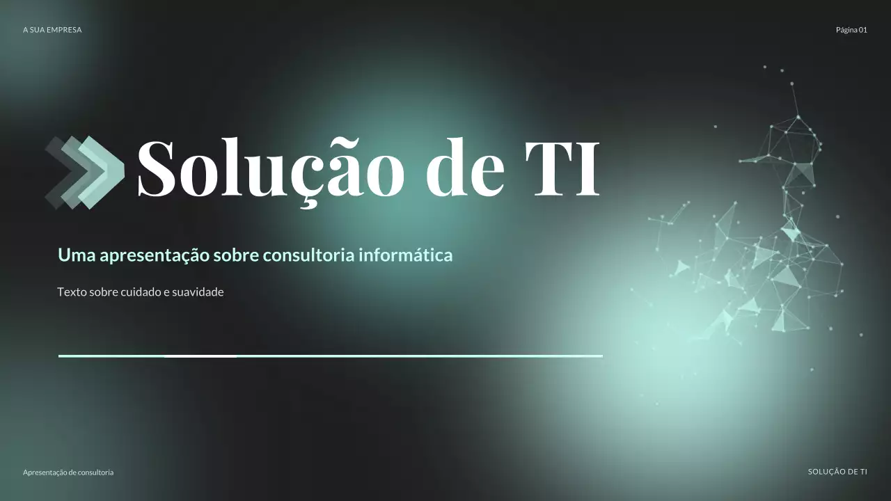 apresentação de TI moderna em azul-petróleo