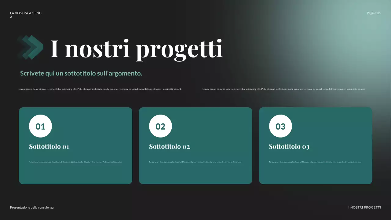 Presentazione IT moderna in verde acqua