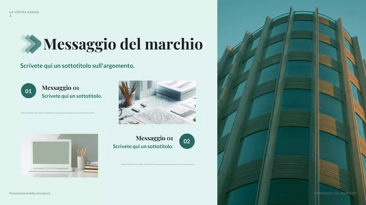 Presentazione IT moderna in verde acqua