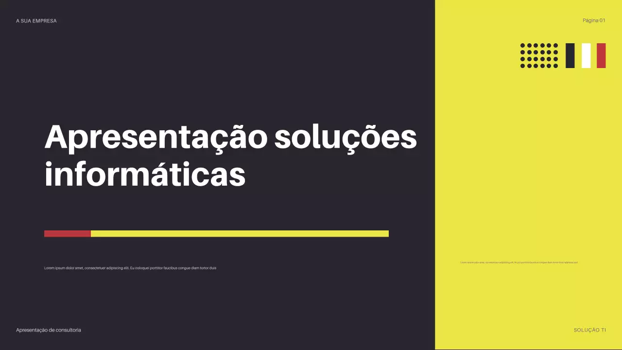 apresentação da TI moderna amarela