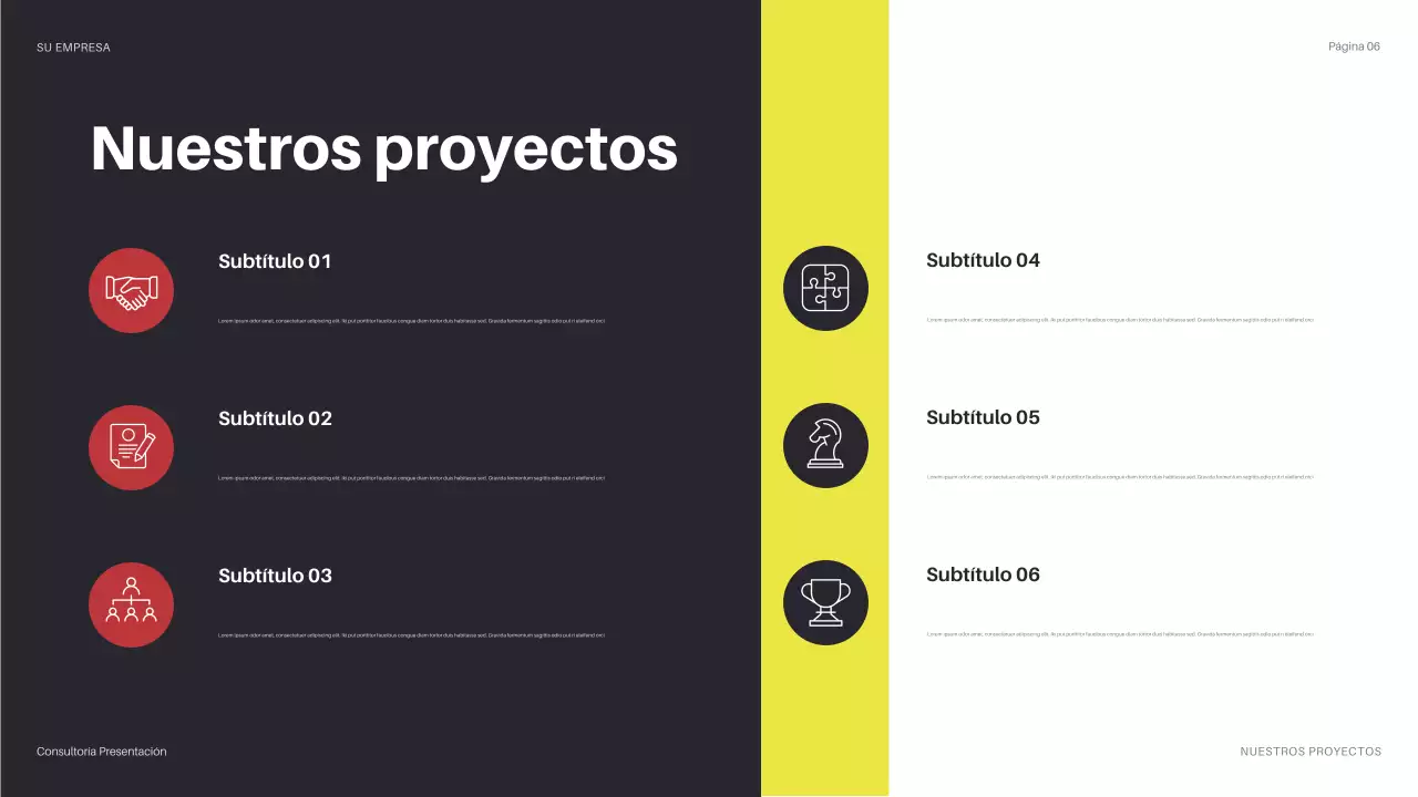 presentación de la TI moderna amarilla