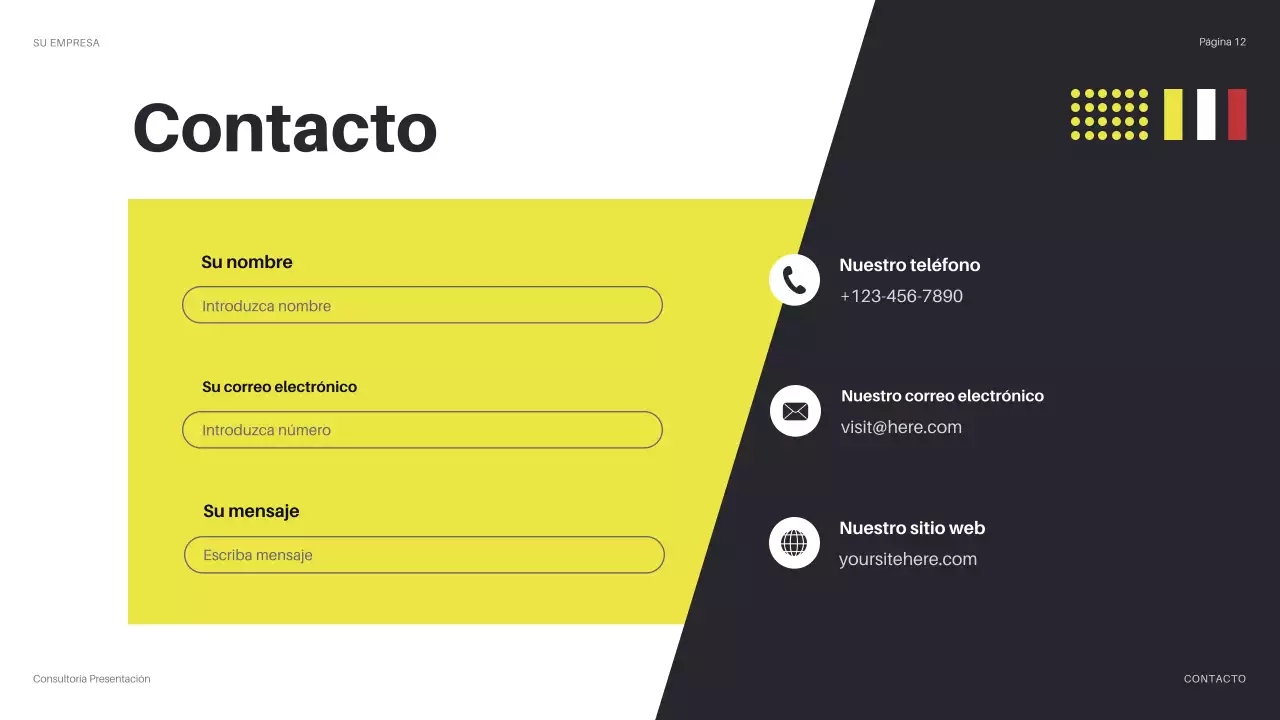 presentación de la TI moderna amarilla