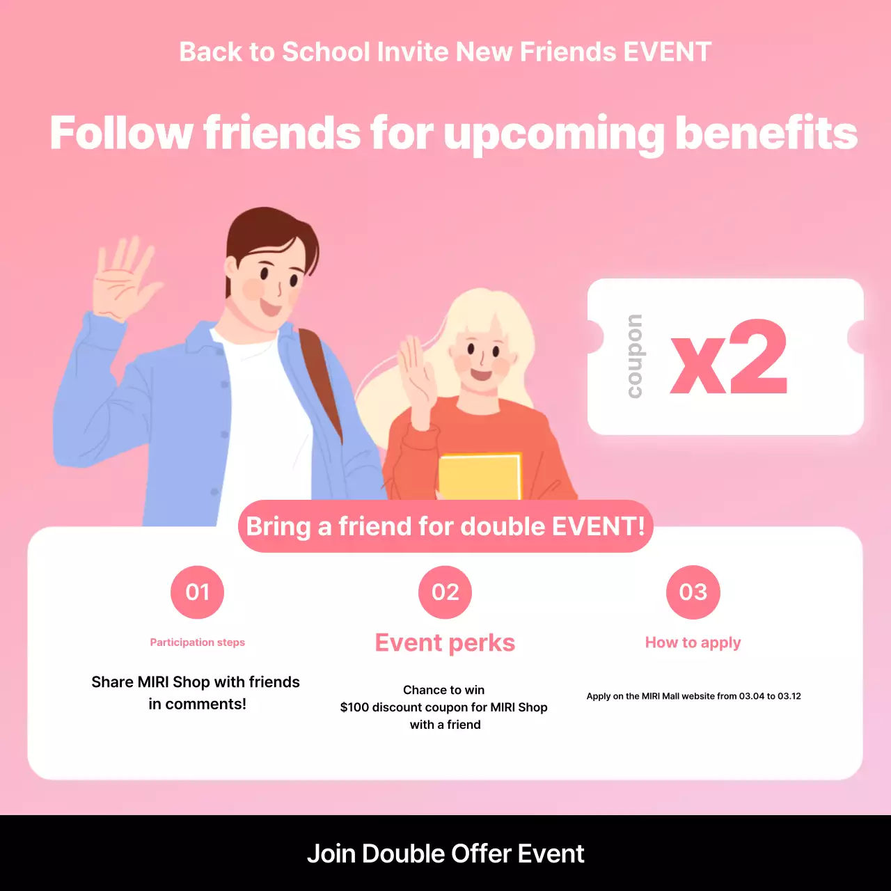 Panduan acara berwarna merah muda yang nyaman